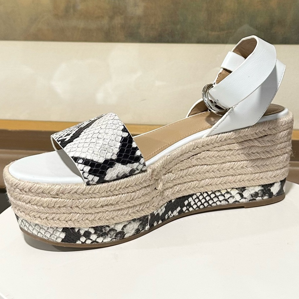 🌸MARC FISHER🌸 Gigli Platform Gray Multi Leather Sandal Size: 7M - Picture 2 of 8
